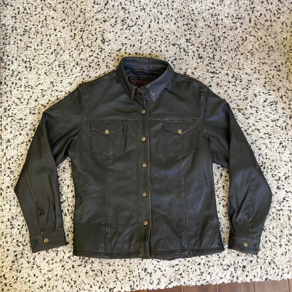 Black leather jacket